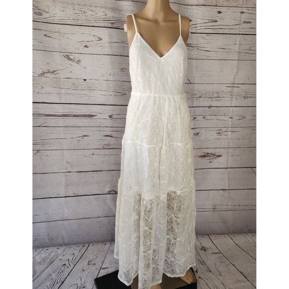 Boho White Sleeveless Cami Maxi Dress Small NWOT - Picture 3 of 4
